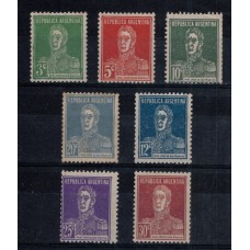 ARGENTINA 1931 GJ 708/14 SERIE COMPLETA DE ESTAMPILLAS TIPOGRAFIADAS NUEVAS CON GOMA MUY RARA U$ 150